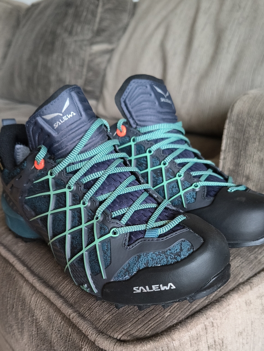 Salewa Women's Navy Blue & Teal Hiking Shoes